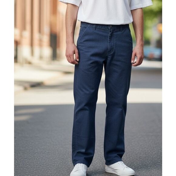 CARHARTT 32x30 Lightweight CARPENTER DUNGAREE FIT Navy Blue Work Pants 383-20 - Picture 1 of 10